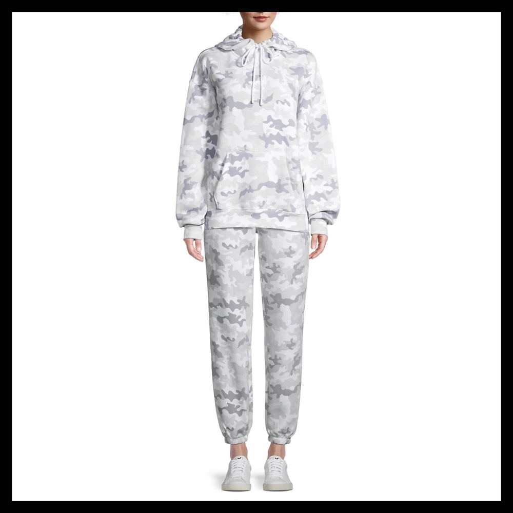 LAZYPANTS The Cooper Hoodie Sweatshirt In White Camo - Picture 9 of 15